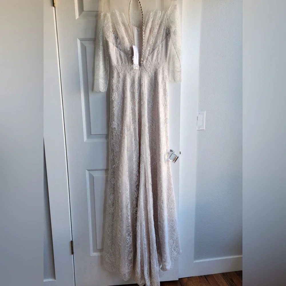 NEW BHLDN JENNY YOO CANDELA LACE WEDDING DRESS GOWN - Picture 5 of 13